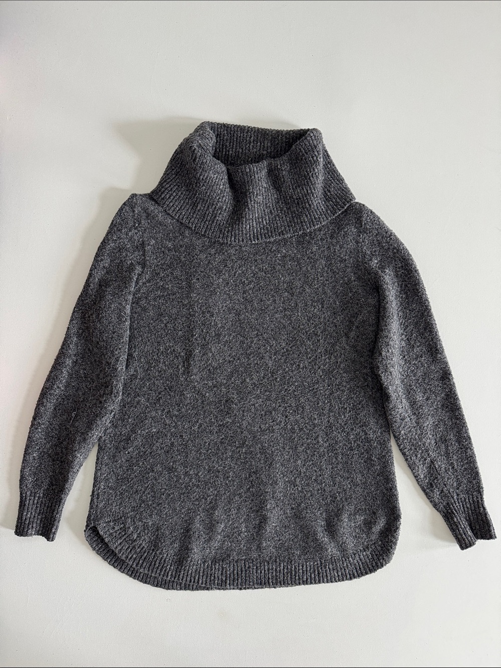 Tahari Charcoal Gray Cowl Neck Sweater